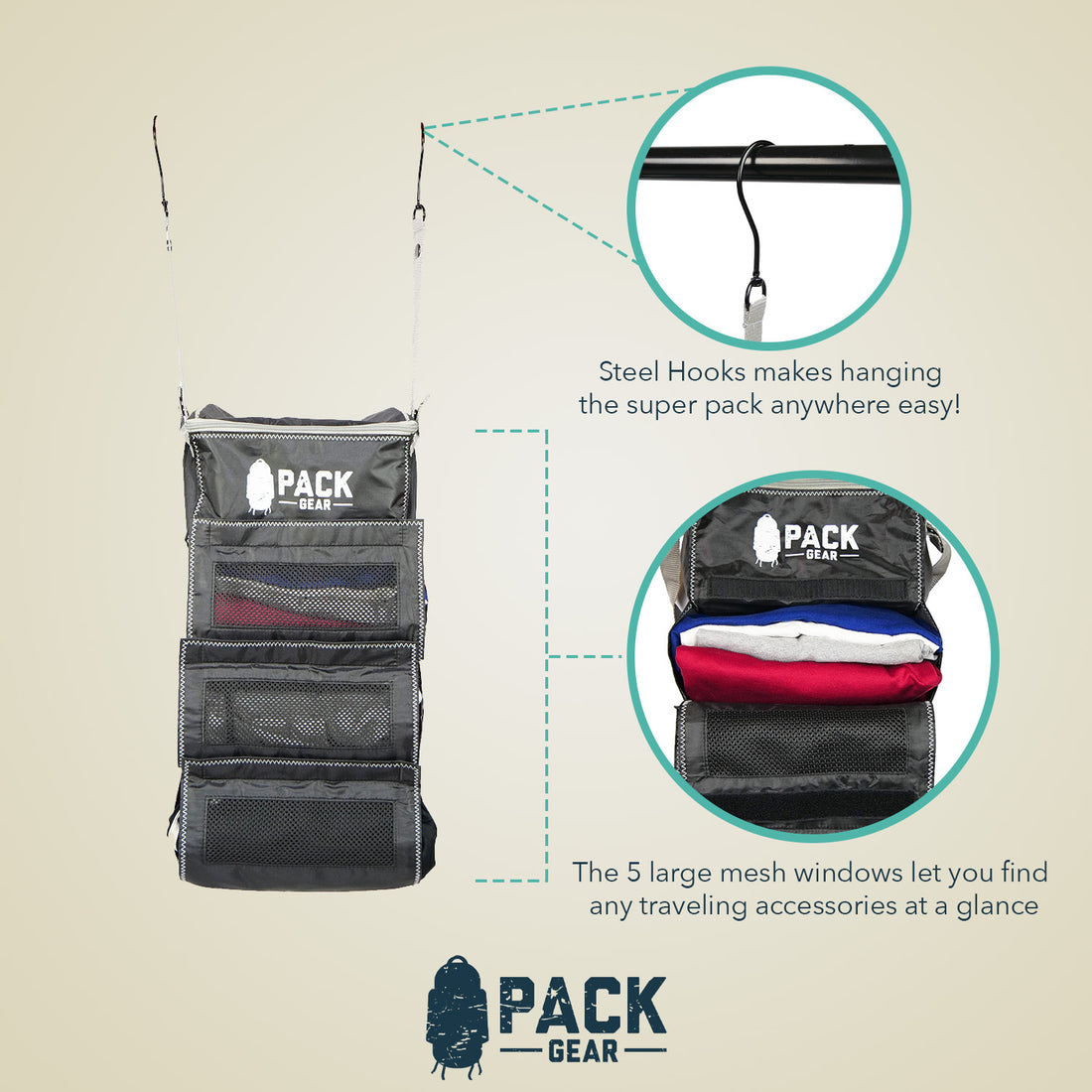  Pack Gear Compression Strap, Luggage Organizer, Pair
